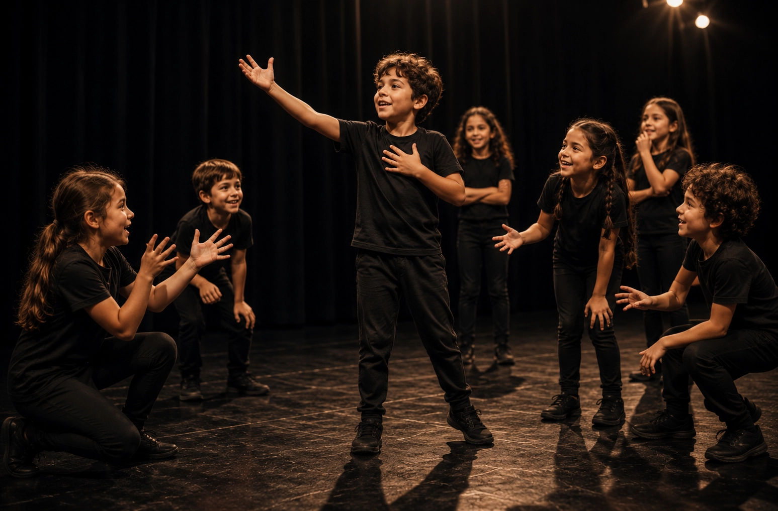 7–10 yaş drama eğitimi sahne çalışması